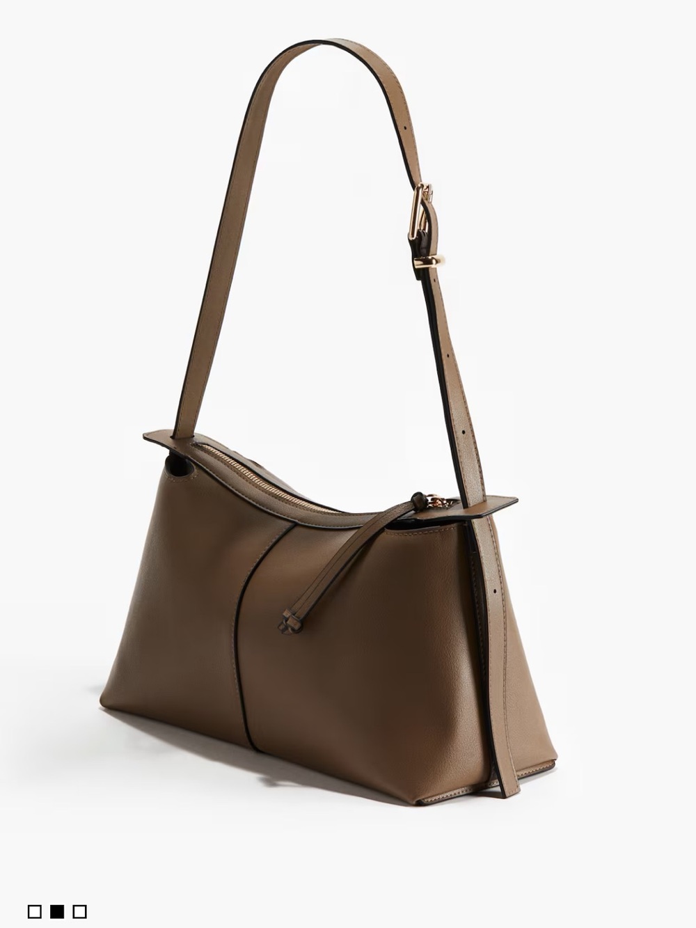 H&M NWT Taupe faux Leather Shoulder Bag and adjustable crossbody purse - Picture 2 of 4